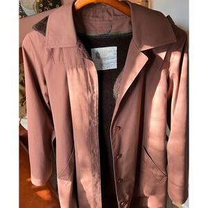 Vintage Women's London Fog Trench Coat Lined with Hood Mauve 12R